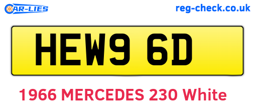 HEW96D are the vehicle registration plates.