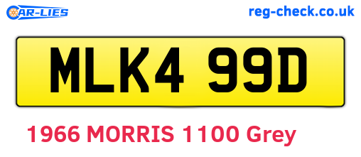 MLK499D are the vehicle registration plates.