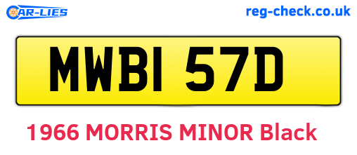 MWB157D are the vehicle registration plates.