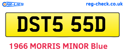 DST555D are the vehicle registration plates.