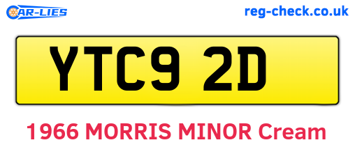 YTC92D are the vehicle registration plates.