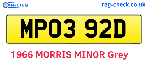 MPO392D are the vehicle registration plates.