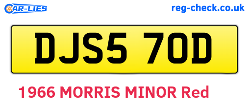 DJS570D are the vehicle registration plates.