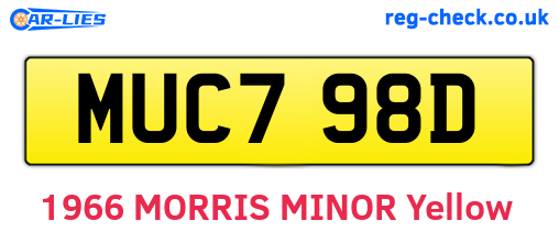 MUC798D are the vehicle registration plates.
