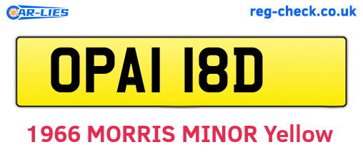 OPA118D are the vehicle registration plates.