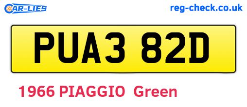 PUA382D are the vehicle registration plates.