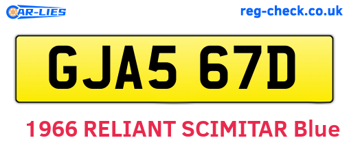 GJA567D are the vehicle registration plates.