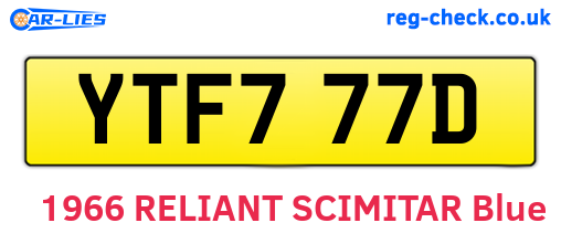 YTF777D are the vehicle registration plates.