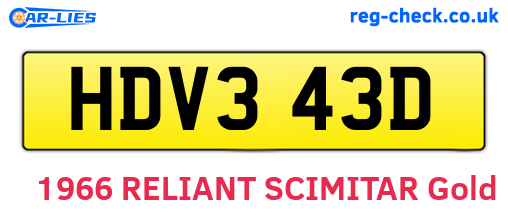 HDV343D are the vehicle registration plates.