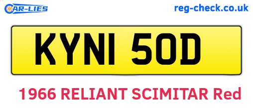 KYN150D are the vehicle registration plates.