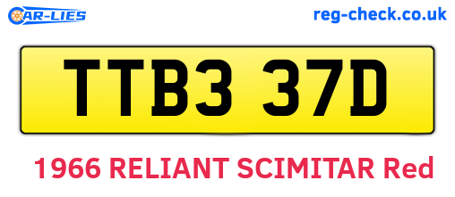 TTB337D are the vehicle registration plates.