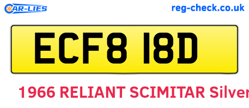 ECF818D are the vehicle registration plates.
