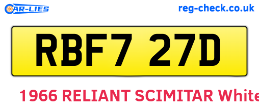 RBF727D are the vehicle registration plates.
