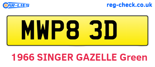 MWP83D are the vehicle registration plates.