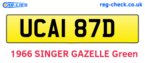 UCA187D are the vehicle registration plates.