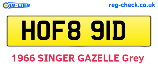 HOF891D are the vehicle registration plates.