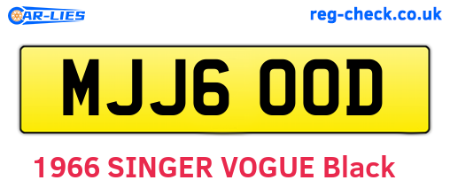MJJ600D are the vehicle registration plates.