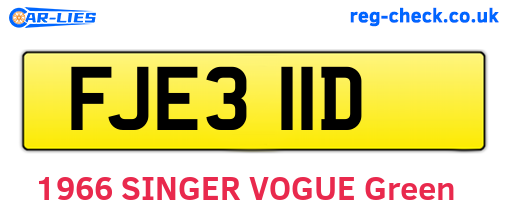 FJE311D are the vehicle registration plates.