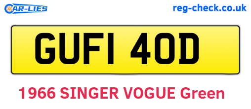 GUF140D are the vehicle registration plates.
