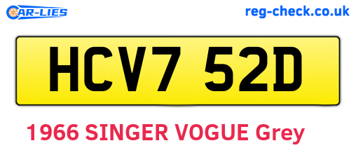 HCV752D are the vehicle registration plates.