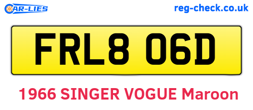 FRL806D are the vehicle registration plates.
