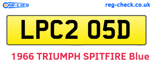 LPC205D are the vehicle registration plates.