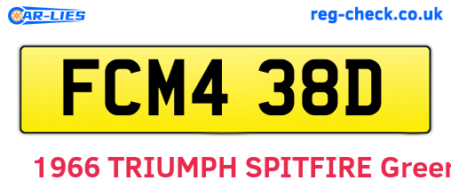FCM438D are the vehicle registration plates.