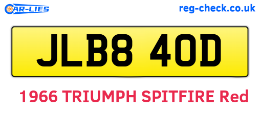 JLB840D are the vehicle registration plates.