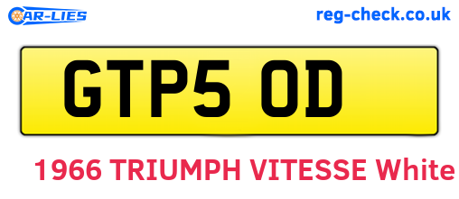 GTP50D are the vehicle registration plates.
