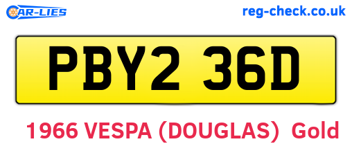 PBY236D are the vehicle registration plates.