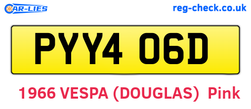 PYY406D are the vehicle registration plates.