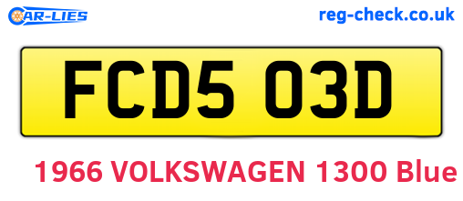 FCD503D are the vehicle registration plates.