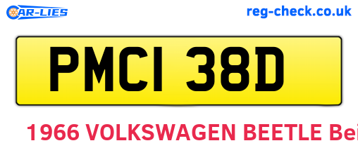 PMC138D are the vehicle registration plates.