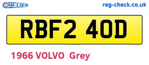 RBF240D are the vehicle registration plates.