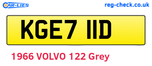 KGE711D are the vehicle registration plates.