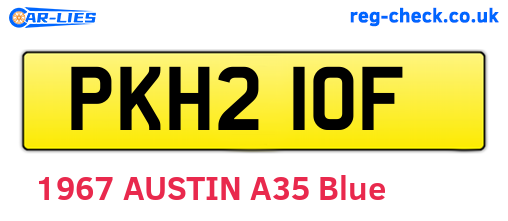 PKH210F are the vehicle registration plates.