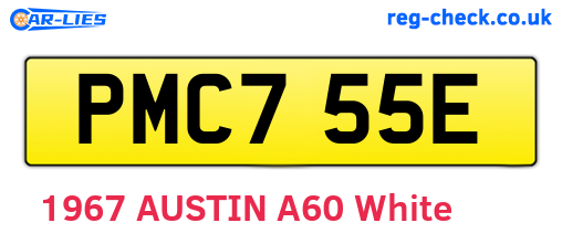 PMC755E are the vehicle registration plates.