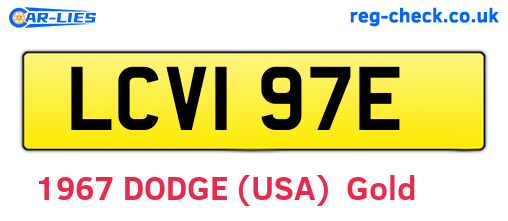 LCV197E are the vehicle registration plates.