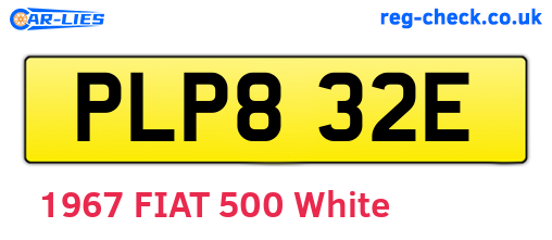 PLP832E are the vehicle registration plates.