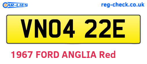 VNO422E are the vehicle registration plates.