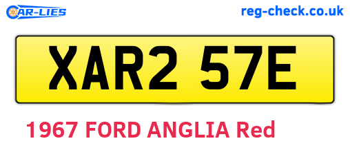 XAR257E are the vehicle registration plates.