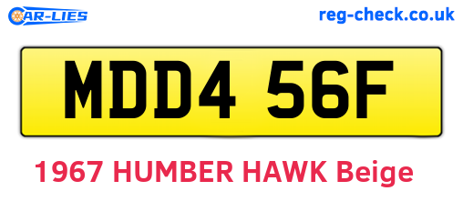 MDD456F are the vehicle registration plates.