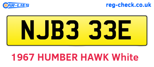 NJB333E are the vehicle registration plates.