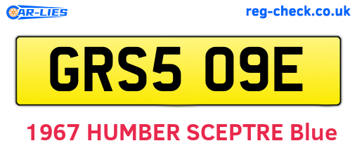 GRS509E are the vehicle registration plates.