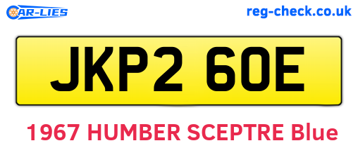 JKP260E are the vehicle registration plates.