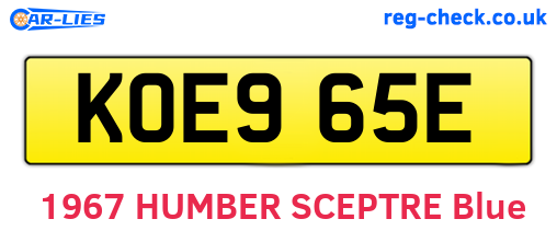KOE965E are the vehicle registration plates.