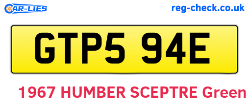 GTP594E are the vehicle registration plates.