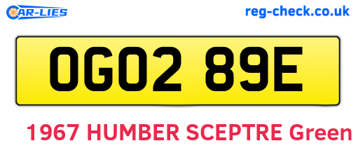 OGO289E are the vehicle registration plates.
