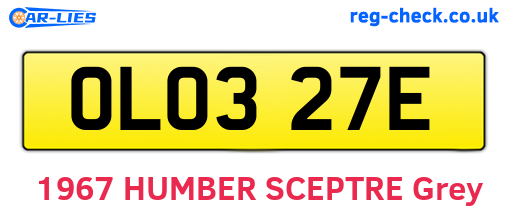 OLO327E are the vehicle registration plates.