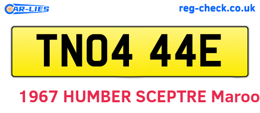 TNO444E are the vehicle registration plates.